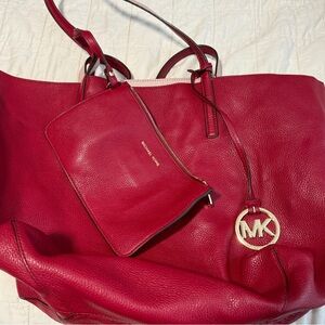 Michael Kors Cherry Red Tote with Pouch